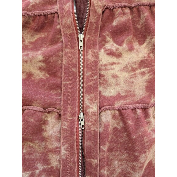 Mur Mur Long Sleeve Rust Colored Distressed double zip Hoodie 100% Cotton Medium - Picture 4 of 6